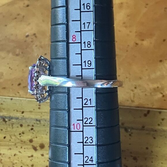 Natural Moroccan Amethyst Sterling Silver Ring Size 9 - Picture 8 of 9